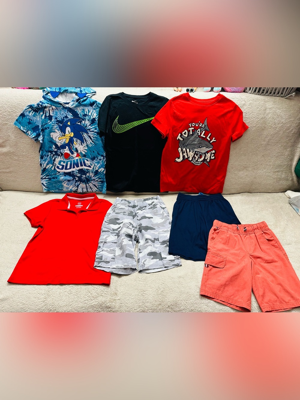 Lot Boys Clothes Tops Shirts Size 8 Years Nike,Sonic,Tommy Hilfiger Excellent Co